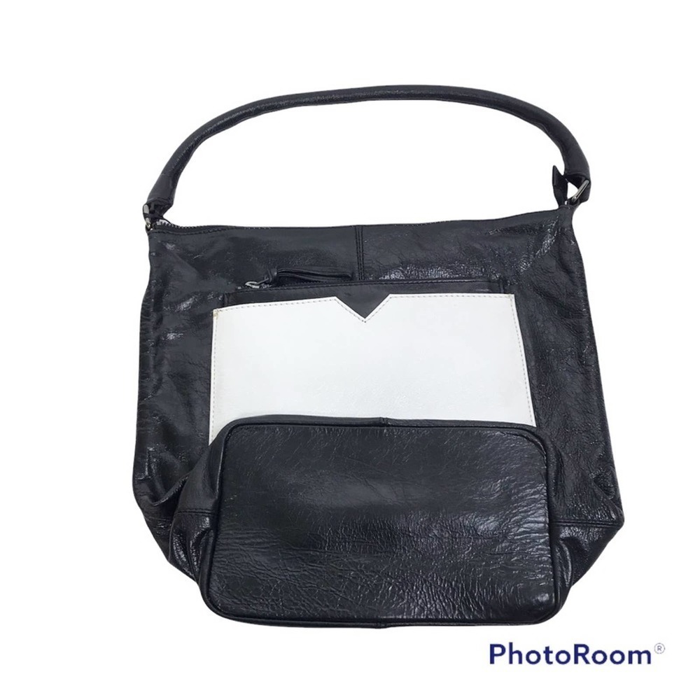 Latico leather colorblock Dee Dee shoulder bag black and white NWT